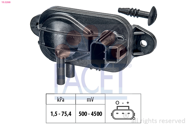 Sensore, pressione gas scarico FACET 10.3268