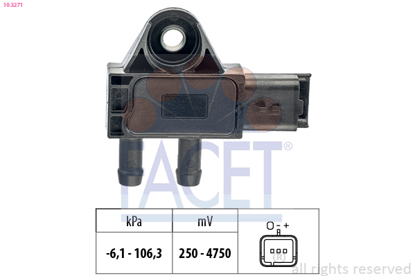 Sensore, pressione gas scarico FACET 10.3271