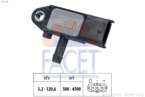 Sensore, pressione gas scarico FACET 10.3273