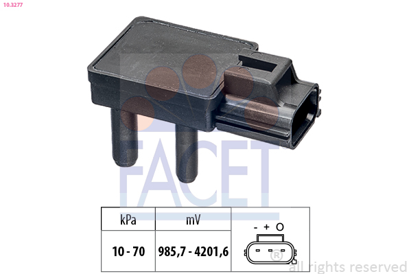 Sensore, pressione gas scarico FACET 10.3277