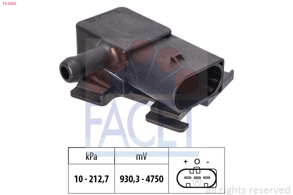 Sensore, pressione gas scarico FACET 10.3283