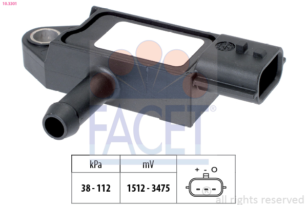 Sensore, pressione gas scarico FACET 10.3301