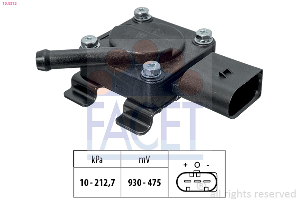 Sensore, pressione gas scarico FACET 10.3312
