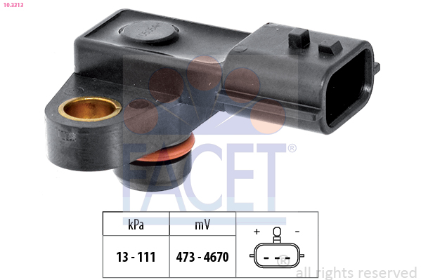 Sensore, pressione gas scarico FACET 10.3313