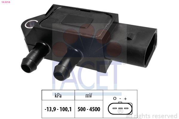 Sensore, pressione gas scarico FACET 10.3318