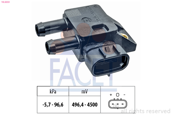 Sensore, pressione gas scarico FACET 10.3333