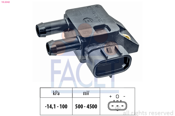 Sensore, pressione gas scarico FACET 10.3342