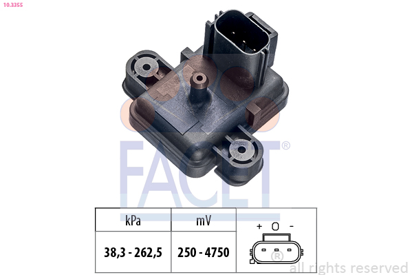 Sensore, pressione gas scarico FACET 10.3355