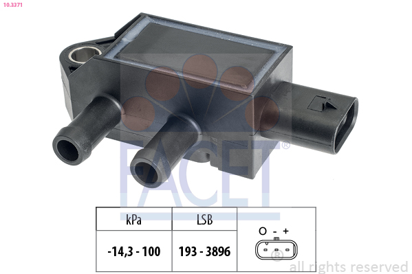 Sensore, pressione gas scarico FACET 10.3371