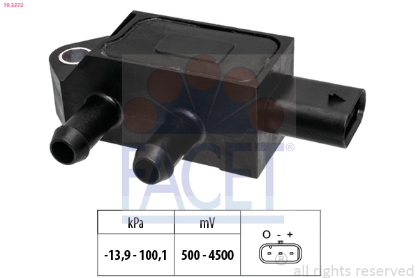 Sensore, pressione gas scarico FACET 10.3372