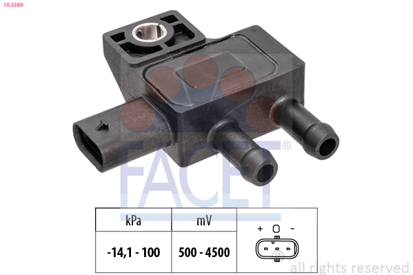 Sensore, pressione gas scarico FACET 10.3389