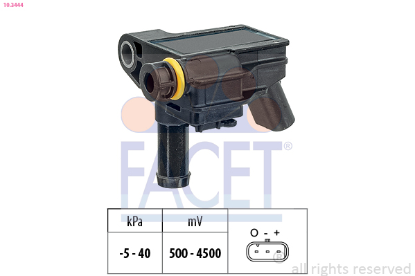 Sensore, pressione gas scarico FACET 10.3444