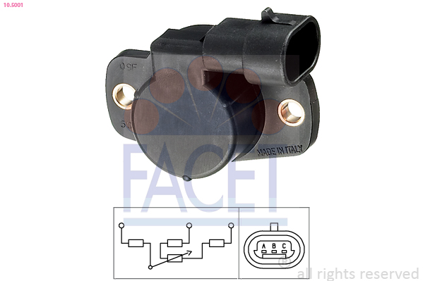 Sensore, regolazione valvola farfalla FACET 10.5001