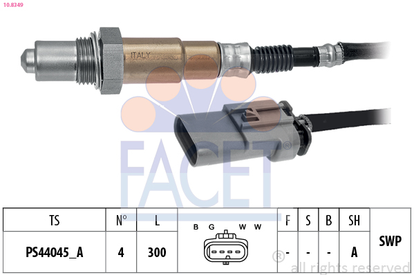 Sonda lambda FACET 10.8349
