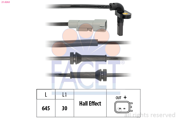 Sensore, n. giri ruota FACET 21.0263