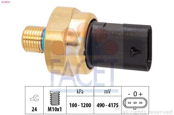 Sensore, pressione carburante FACET 25.0018