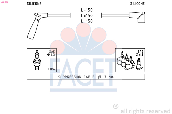 Kit cavi accensione FACET 4.7007