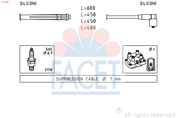 Kit cavi accensione FACET 4.7230