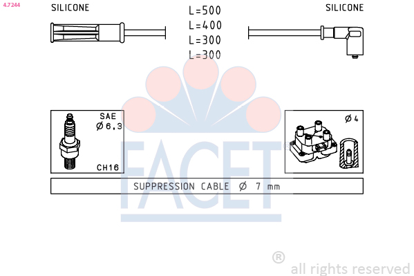 Kit cavi accensione FACET 4.7244