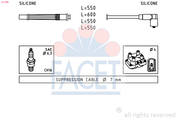 Kit cavi accensione FACET 4.7246