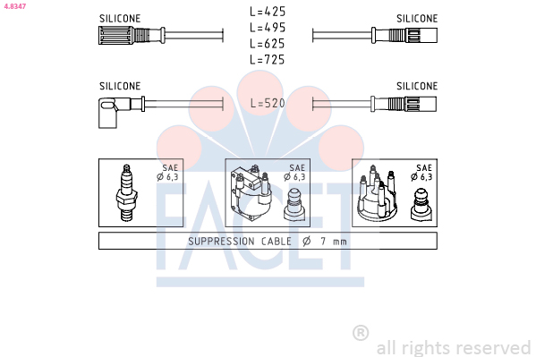 Kit cavi accensione FACET 4.8347