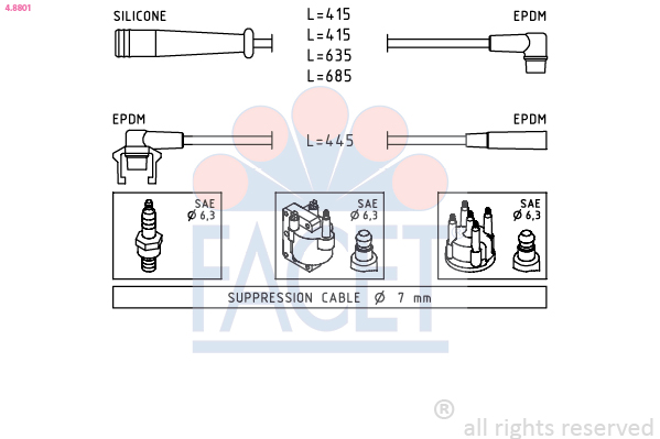Kit cavi accensione FACET 4.8801
