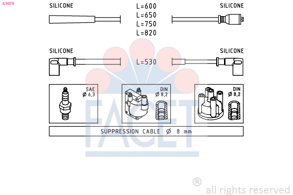 Kit cavi accensione FACET 4.9078