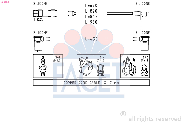 Kit cavi accensione FACET 4.9300