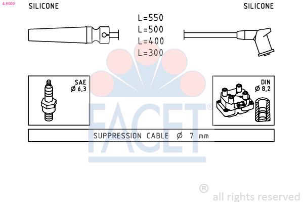 Kit cavi accensione FACET 4.9509
