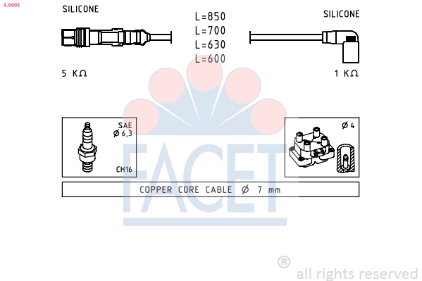 Kit cavi accensione FACET 4.9601