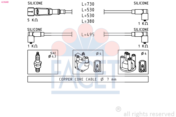 Kit cavi accensione FACET 4.9640