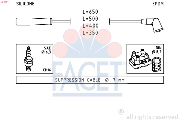 Kit cavi accensione FACET 4.9851