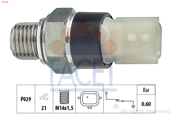 Interruttore a pressione olio FACET 7.0178