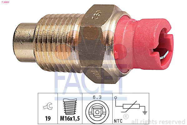 Sensore, temperatura refrigerante FACET 7.3000