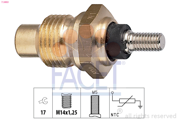 Sensore, temperatura refrigerante FACET 7.3003
