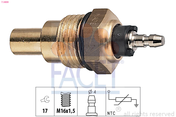 Sensore, temperatura refrigerante FACET 7.3009