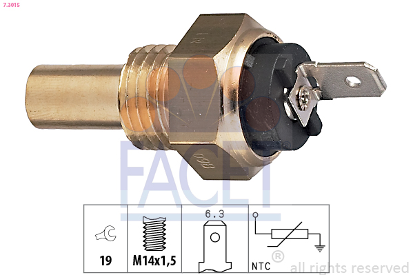 Sensore, temperatura refrigerante FACET 7.3015