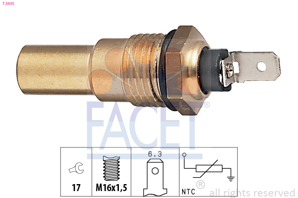 Sensore, temperatura refrigerante FACET 7.3035