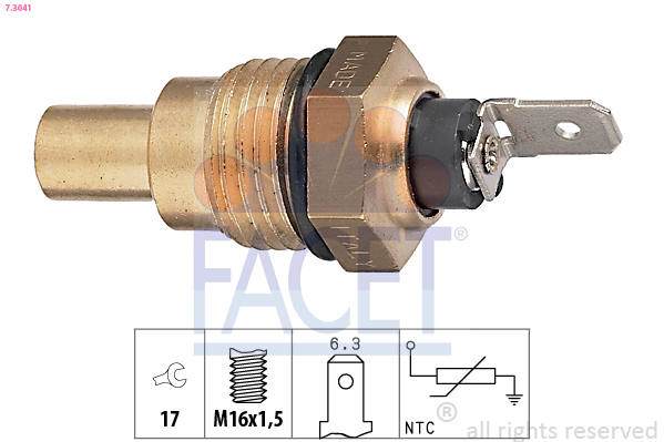 Sensore, temperatura refrigerante FACET 7.3041