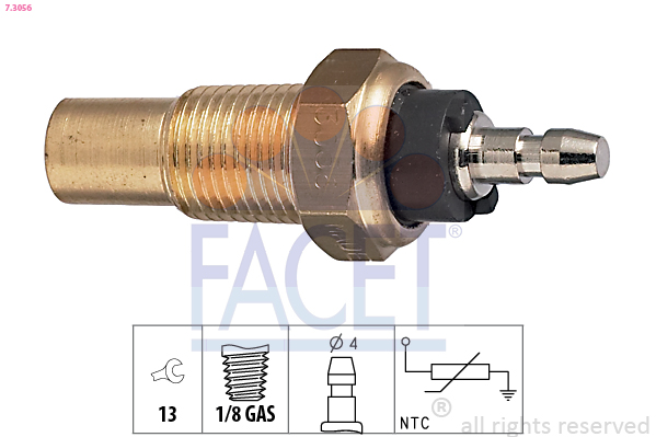 Sensore, temperatura refrigerante FACET 7.3056