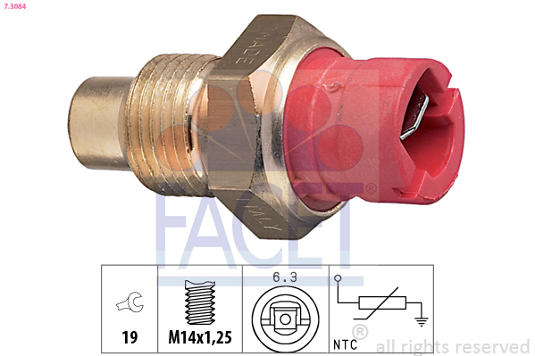 Sensore, temperatura refrigerante FACET 7.3084