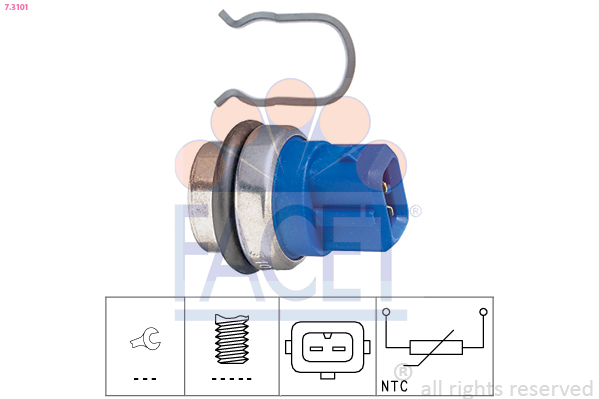 Sensore, temperatura refrigerante FACET 7.3101