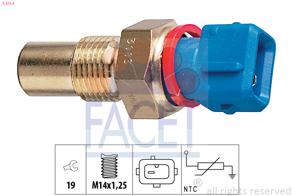 Sensore, temperatura refrigerante FACET 7.3113