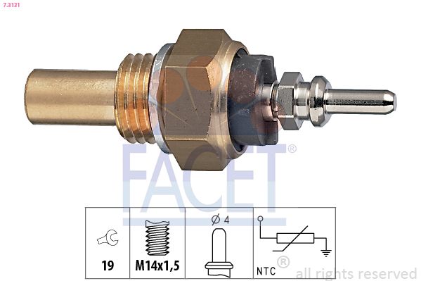 Sensore, temperatura refrigerante FACET 7.3131
