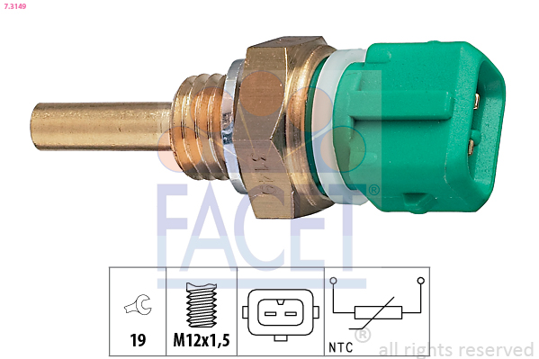 Sensore, temperatura refrigerante FACET 7.3149