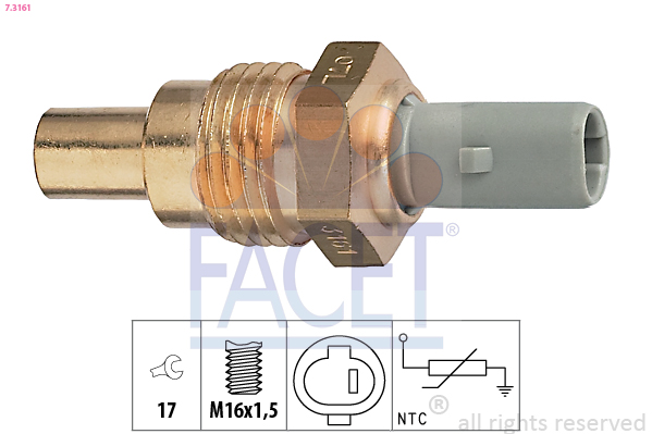 Sensore, temperatura refrigerante FACET 7.3161
