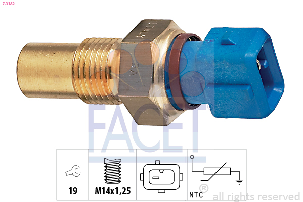 Sensore, temperatura refrigerante FACET 7.3182