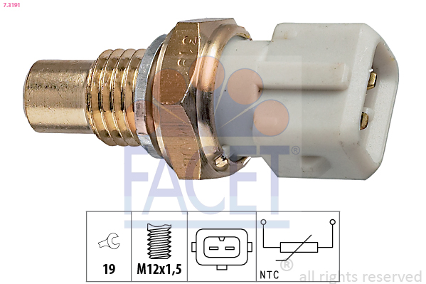 Sensore, temperatura refrigerante FACET 7.3191