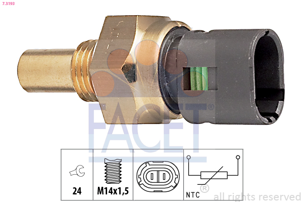 Sensore, temperatura refrigerante FACET 7.3193