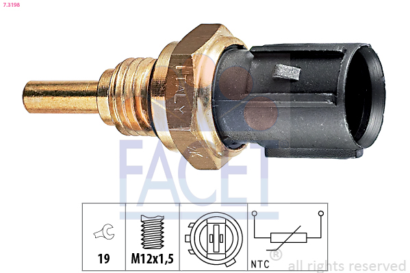 Sensore, temperatura refrigerante FACET 7.3198